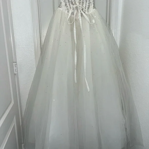 Mori Lee Beaded Ball Gown Dress 3/4 Sweetheart Corset Tulle – Formal/Quinceañera - Picture 5 of 10